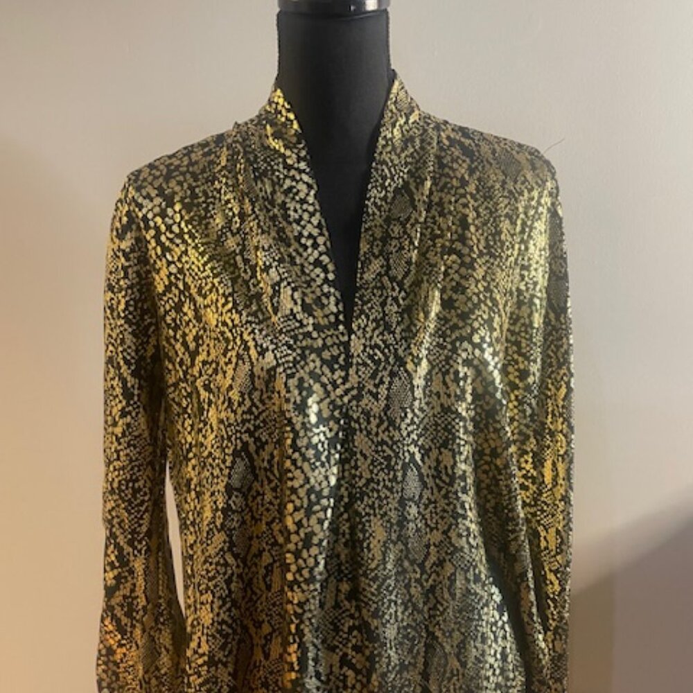 Dynamic Black and Gold Michael Kors Blouse